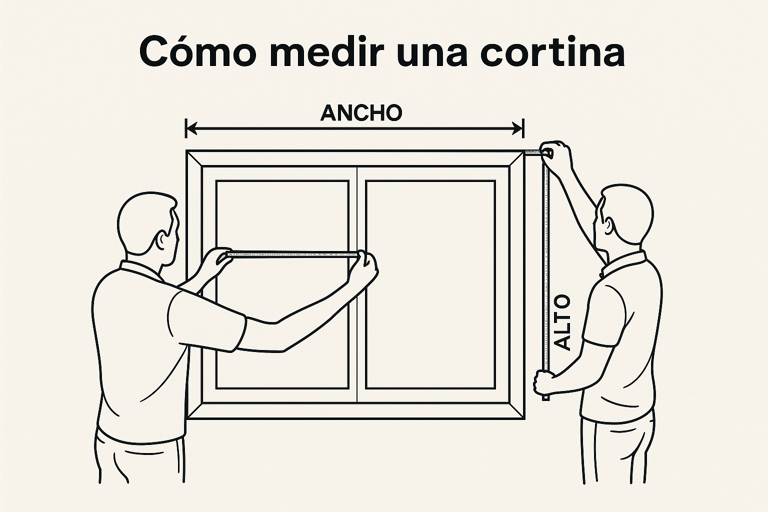 Guía de medición para cortinas